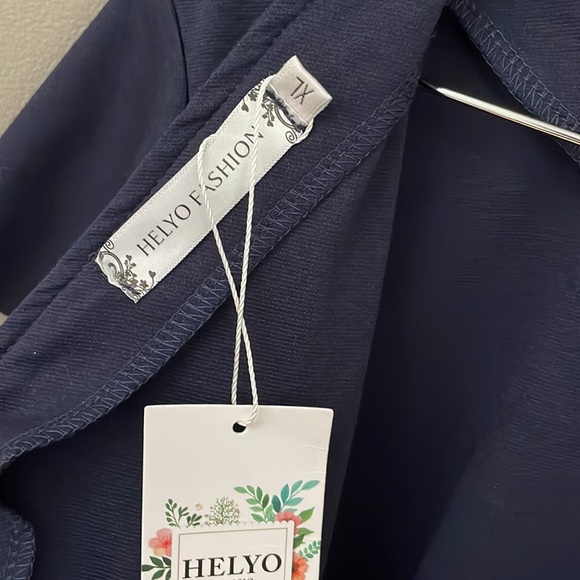 HELYO Women's Semi-Formal Ruffle Sleeves V-Back Work fit and flare dress. (NWT) - Picture 7 of 14